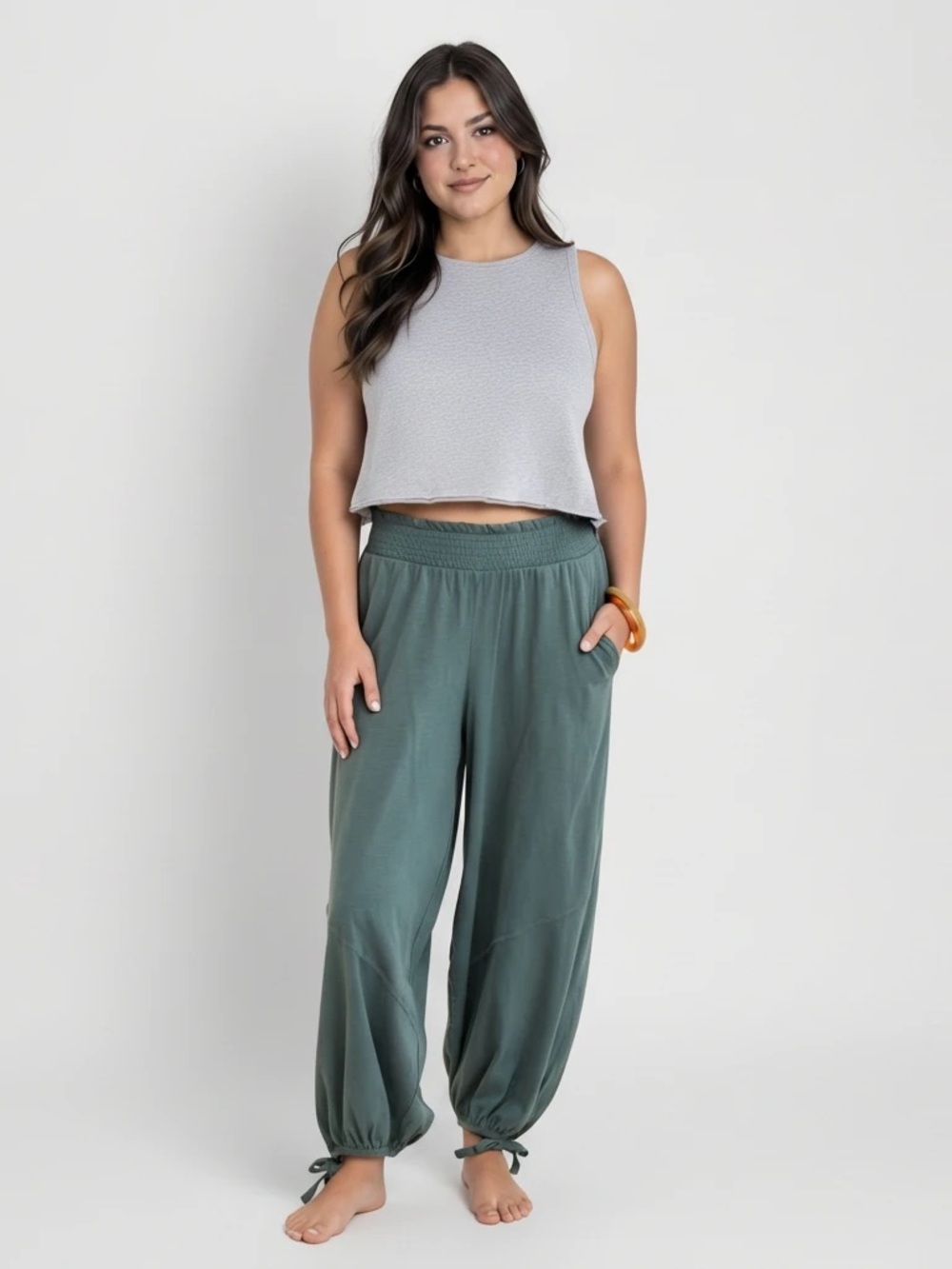 Aerie Happiest Jogger Washed Green Balloon Pants Womens Medium Loungewear